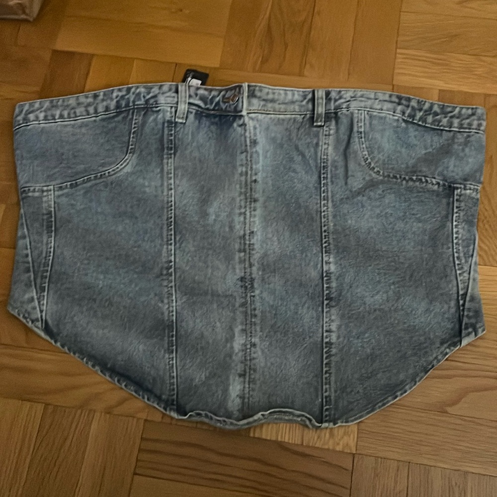PRETTYLITTLETHING Denim Corset USA Plus Size 20 NWT